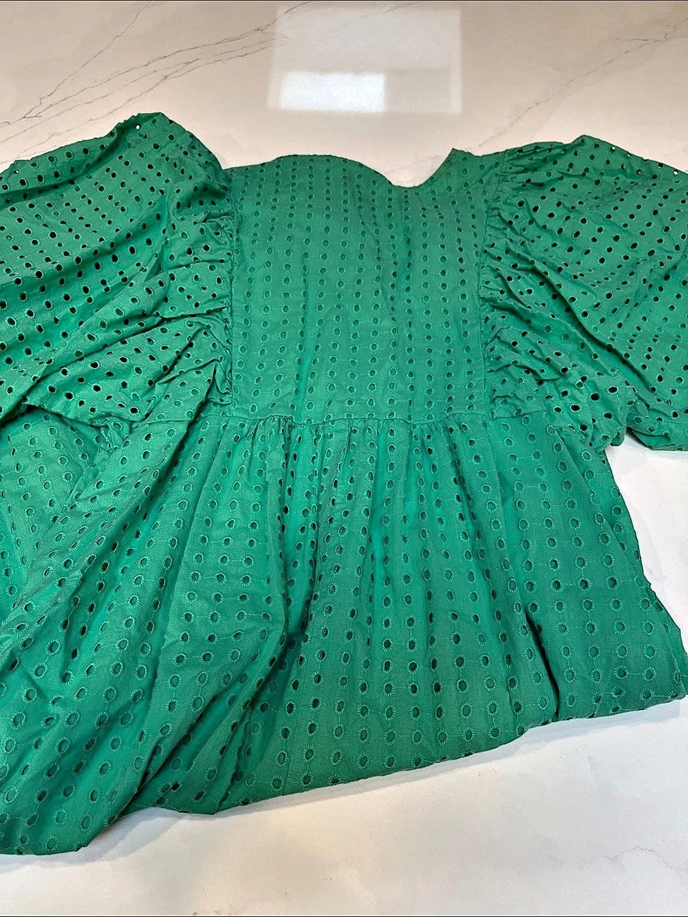 A New Day Green Eyelet Midi Dress Size Medium - Picture 6 of 7